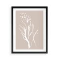 Plakat w ramie 50x70 - Impresje Pastelowych Nastrojów - minimalistyczny delikatny obraz, beżowe odcienie - rama czarna