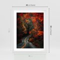 Plakat w ramie 40x50 - Jesienne Podróżowanie - fotografia, jesień - rama biała