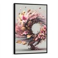 Obraz w ramie 70x100 - Kwiatowy Wir - nowoczesna grafika komputerowa, wir z kwiatów - rama czarna