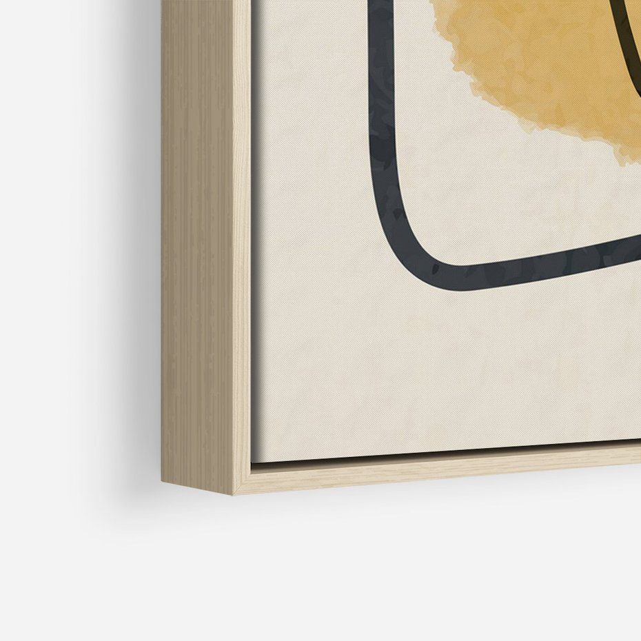 Obraz w ramie 50x70 - Rozkwitające Formy - abstrakcyjne nieregularne kształty, minimalistyczny plakat - rama drewno