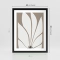 Plakat w ramie 40x50 - Ekspresyjne Kontury - abstrakcyjny kwiat, beże i brązy - rama czarna