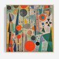 Obraz w ramie 50x50 - Wewnętrzne Zagadki Kształtów - abstrakcyjny obraz, sztuka abstrakcji - rama drewno