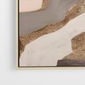 Obraz w ramie 50x50 - Płynne Fale - abstrakcja, neutralne kolory - rama drewno