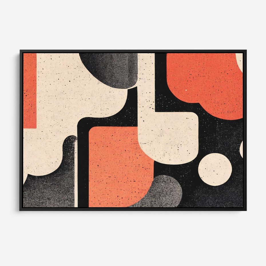 Obraz w ramie 70x50 - Loftowa Harmonia - abstrakcja, styl loftowy - rama czarna