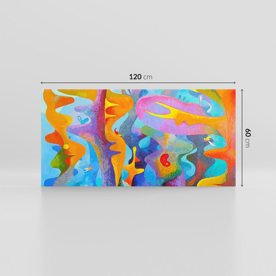 Obraz na płótnie 120x60 - Płomienne Tańce Abstrakcji - energetyczna abstrakcja, dziwne formy