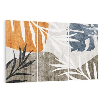 Obraz na płótnie 120x80 - Oddechy ciszy i ruchu - rzut liści palmy, monstery