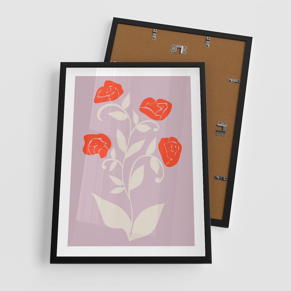 Plakat w ramie 50x70 - Migotliwe Widzenie Kwiatów - nowoczesny plakat, roślinne motywy - rama czarna