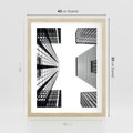 Plakat w ramie 40x50 - Architektoniczna Symetria - architektura, wysoki wieżowiec - rama drewno