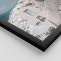 Zestaw obrazy w ramie 30x40 galeria - Santorini, wakacje, błękit - rama czarna
