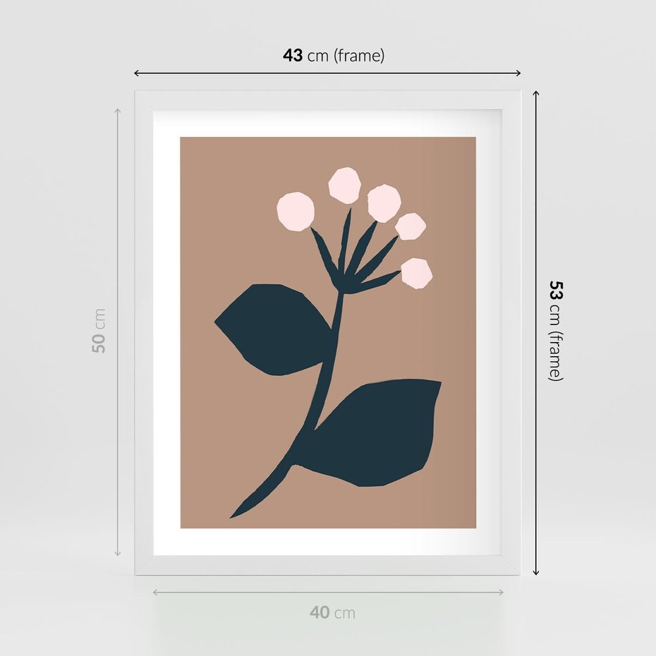 Plakat w ramie 40x50 - Rozbijające Granice - abstrakcyjny obraz, plakat - rama biała