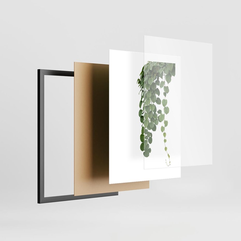 Plakat w ramie 30x40 - Świeżość Natury - liście, zielone - rama czarna