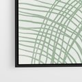 Obraz w ramie 50x50 - Migotliwa Spokojna Zieleń - zielony plakat, abstrakcyjne splątane linie - rama czarna