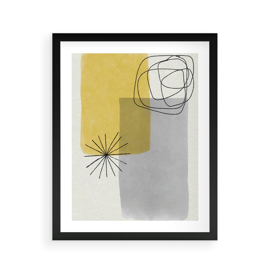 Plakat w ramie 40x50 - Rozbijające Granice Akwarel - abstrakcja, akwarelowe plamy - rama czarna