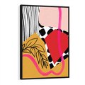 Obraz w ramie 50x70 - Wnętrza Form - abstrakcyjna kompozycja, różne tekstury - rama czarna