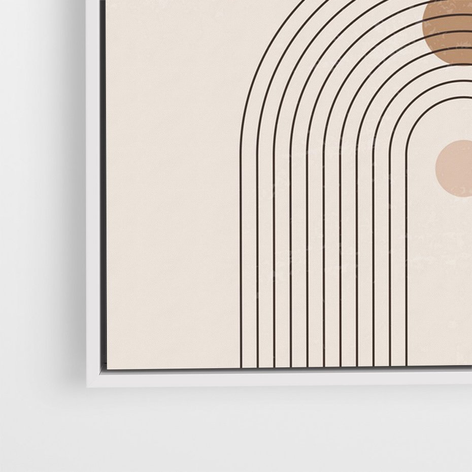 Obraz w ramie 50x70 - Zgeometryzowane Wizje - boho plakat, minimalizm - rama biała