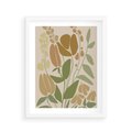 Plakat w ramie 40x50 - Beżowo i Roślinnie - nowoczesny plakat, roślinność - rama biała
