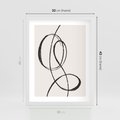 Plakat w ramie 30x40 - Zaklęte Linie - abstrakcyjne szkicowane linie, minimalizm - rama biała