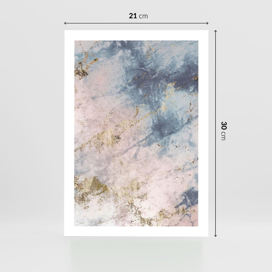 Plakat bez ramy 21x30 - Luksusowa Dekoracja - marmur, złoto
