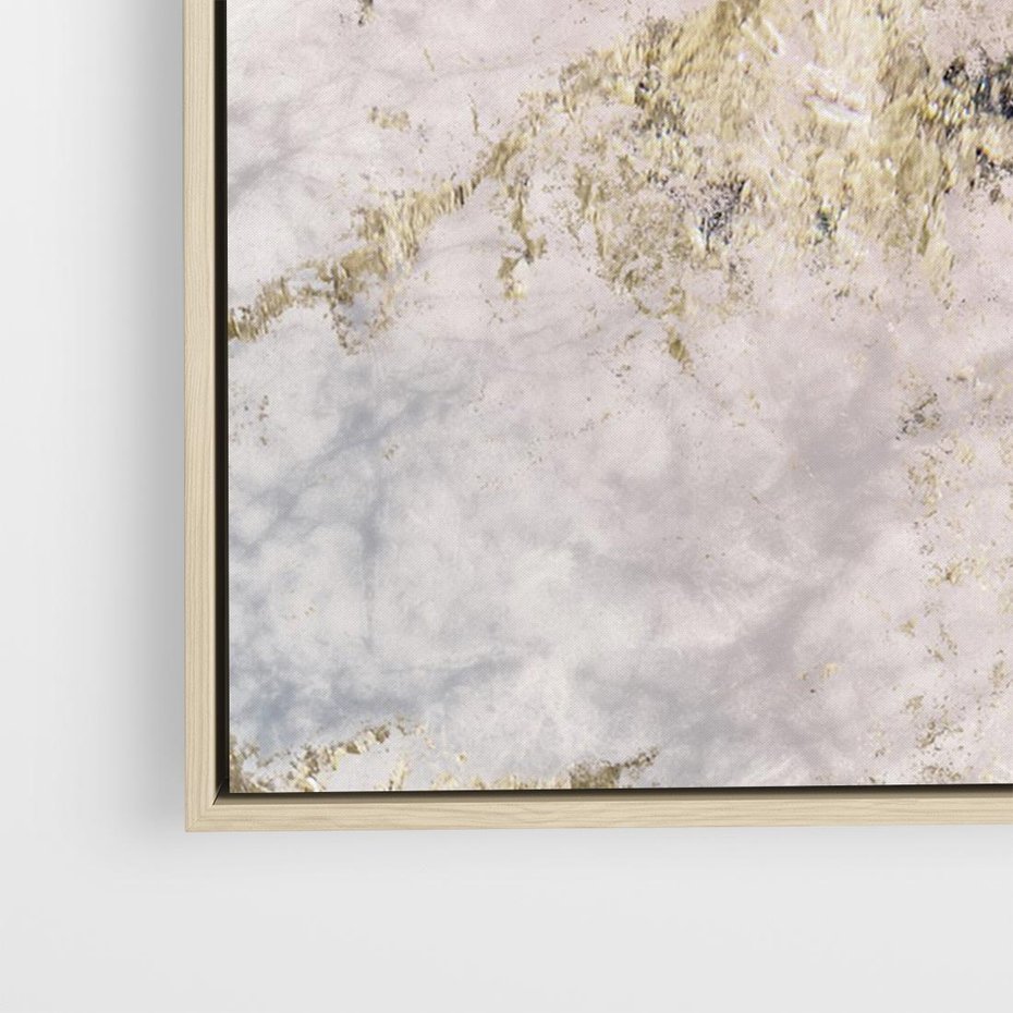 Obraz w ramie 70x50 - Luksusowa Dekoracja - marmur, złoto - rama drewno