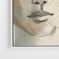 Obraz w ramie 50x50 - Tylko Zamknij Oczy - twarz kobiety, zamknięte oczy - rama biała