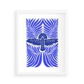Plakat w ramie 40x50 - Etniczne Rekwizyty - etniczne roślinne wzory, granat - rama biała