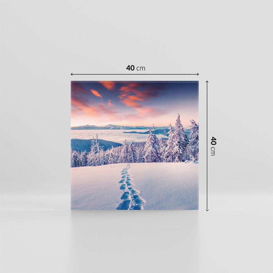 Obraz na płótnie 40x40 - Górska harmonia - zima, góry