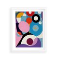 Plakat w ramie 40x50 - Kolorowe Ulotności - abstrakcyjny obraz olejny, żywe kolory - rama biała
