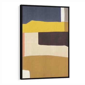 Obraz w ramie 70x100 - Pasy Abstrakcji - kolorowe pasy, plamy koloru - rama czarna