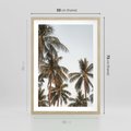 Plakat w ramie 50x70 - Palmy - tęsknota za Hawajami - palmy, Hawaje - rama drewno