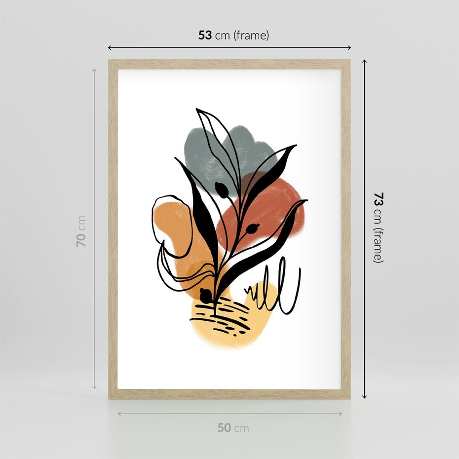 Plakat w ramie 50x70 - Rozkwitające Abstrakcje - abstrakcja, sztuka nowoczesna - rama drewno