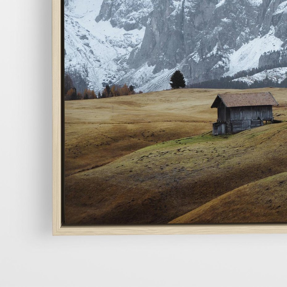 Obraz w ramie 50x50 - Odkryj Ich Urok - góry, skandynawia - rama drewno