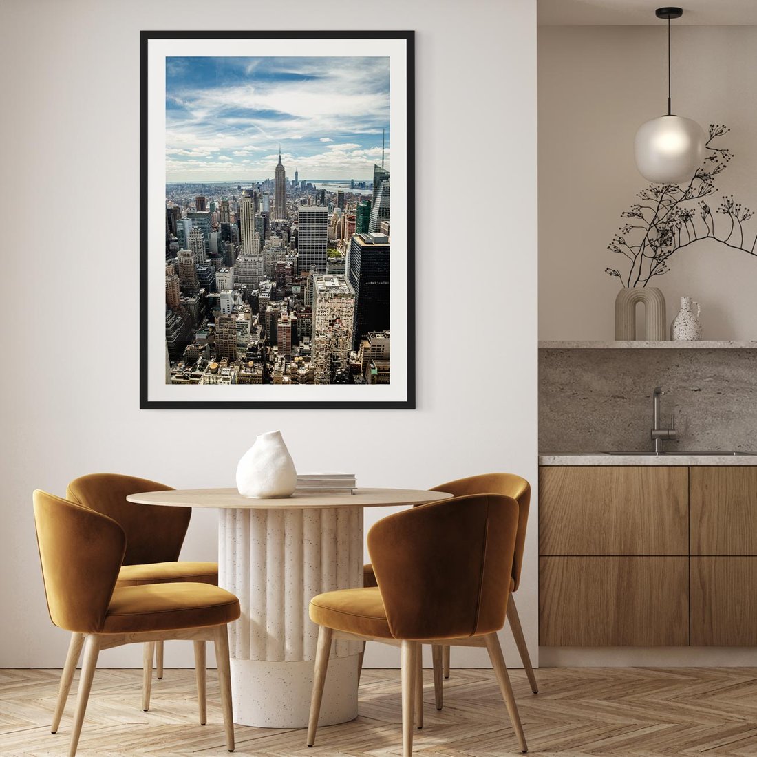 Plakat w ramie 40x50 - Duch Nowego Jorku - Manhattan, Nowy Jork - rama czarna