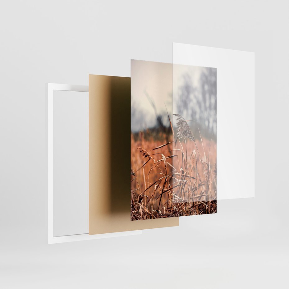 Zestaw obrazy w ramie 30x40 galeria - Lato, suche, trawy, wiatrak - rama biała