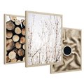 Zestaw obrazy w ramie 50x70 galeria - Kawa, zima, jesień, klimatyczne - rama drewno