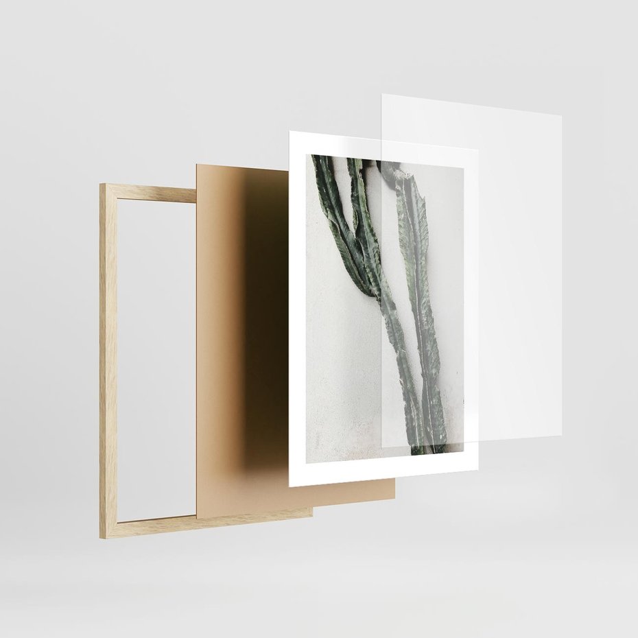 Plakat w ramie 30x40 - Zielona Roślina z Liśćmi - zielona roślina, liście - rama drewno