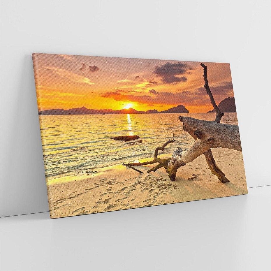 Obraz na płótnie 120x80 - Magia zachodu słońca nad morzem - plaża, morze