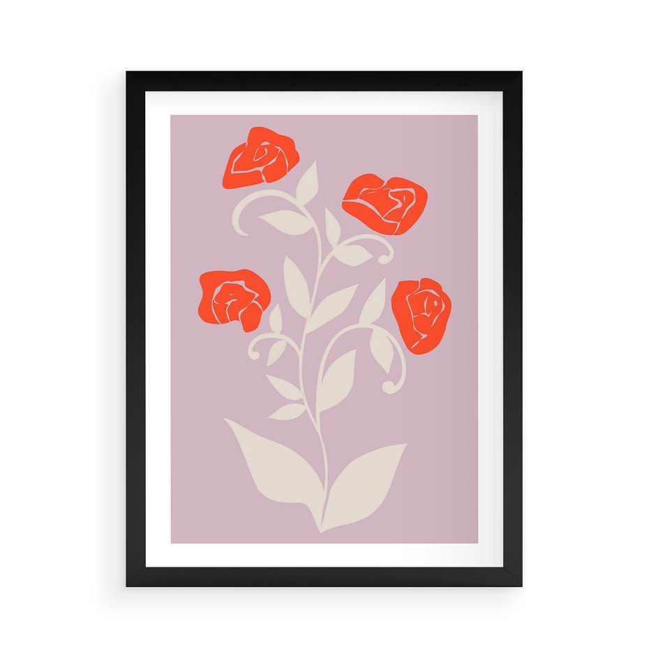 Plakat w ramie 50x70 - Migotliwe Widzenie Kwiatów - nowoczesny plakat, roślinne motywy - rama czarna