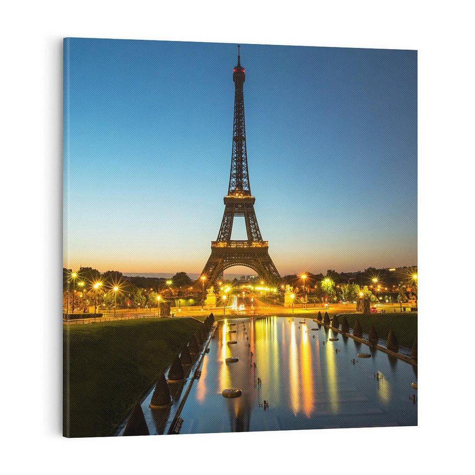 Obraz na płótnie 60x60 - Romantyczny Paryż: Wieża Eiffla - Paryż, Wieża