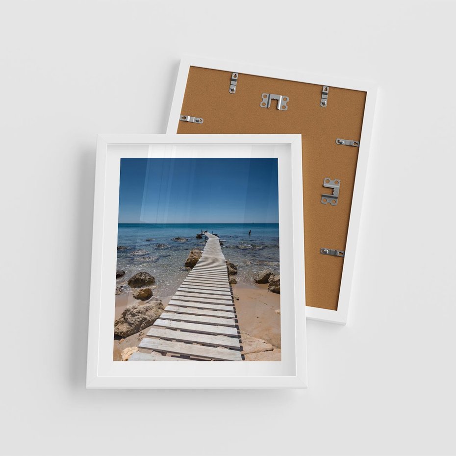 Plakat w ramie 40x50 - Oaza spokoju - plaża, morze - rama biała