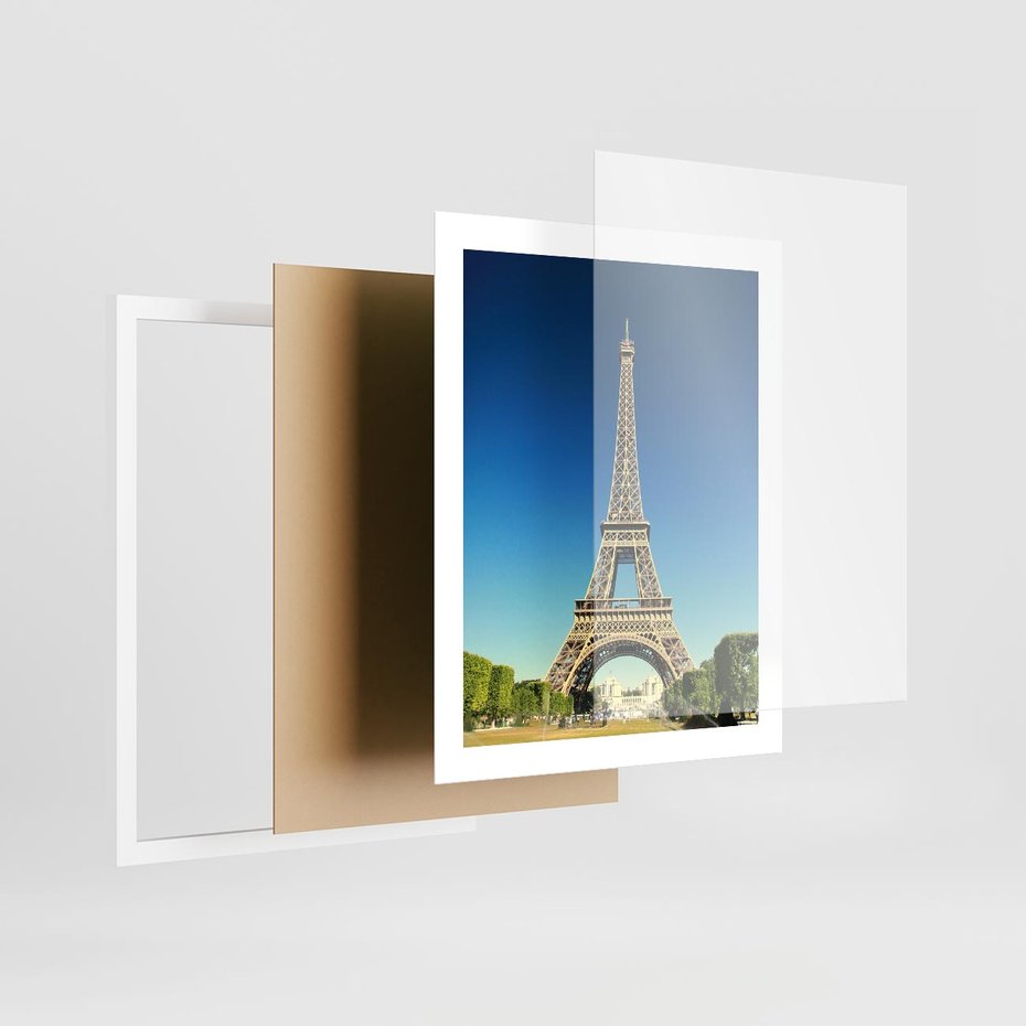 Plakat w ramie 40x50 - Ikoniczny symbol miasta - wieża, Eiffla - rama biała