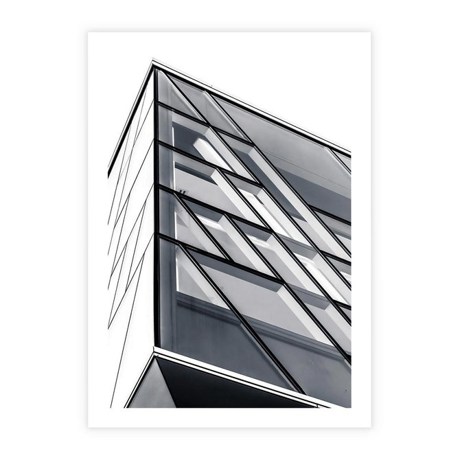 Plakat bez ramy 30x40 - Architektura Przyszłości: Czarno-Białe Ujęcie - nowoczesna architektura, czarno białe zdjęcie