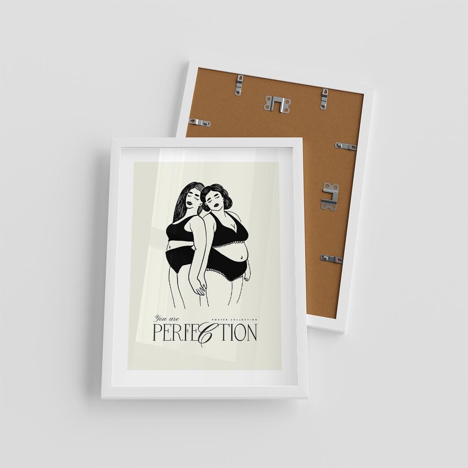 Plakat w ramie 30x40 - Siła i Wspólnota - nowoczesna sztuka kobieca, plakat - rama biała