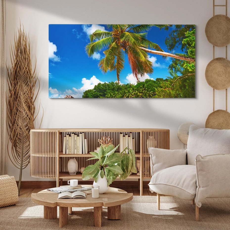 Obraz na płótnie 140x70 - Oaza palm na plaży - palma, plaża