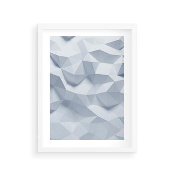 Plakat w ramie 40x50 - Trójwymiarowa geometria - geometria, 3d - rama biała