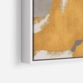 Obraz w ramie 100x70 - Złote Maźnięcia Pędzla - złota abstrakcja, plamy - rama biała