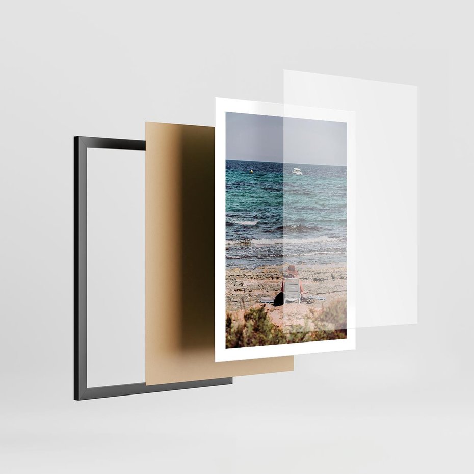 Plakat w ramie 50x70 - Relaks na Plaży - wakacje, plaża - rama czarna