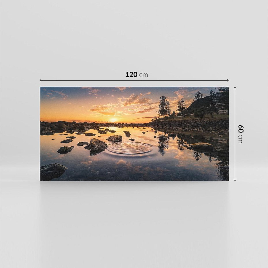 Obraz na płótnie 120x60 - Spokój nad jeziorem - jezioro