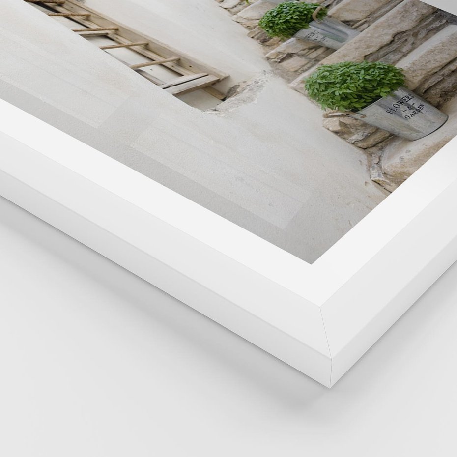 Plakat w ramie 50x70 - Wznoszące się Marzenia - schody, perspektywa - rama biała