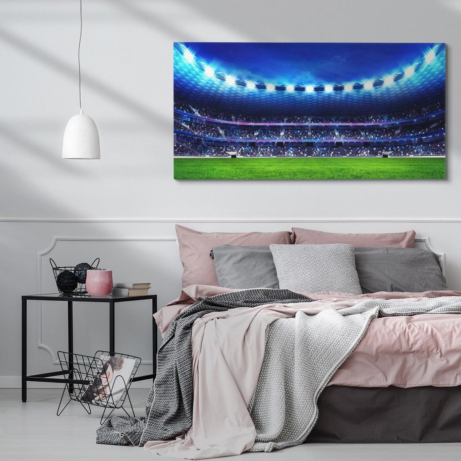 Obraz na płótnie 120x60 - Energia na stadionie - piłka, nożna