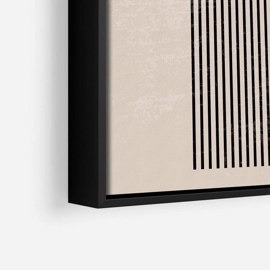 Obraz w ramie 50x50 - Migocące Echa - abstrakcyjne linie, geometria - rama czarna